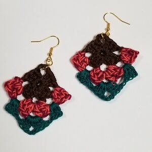 Handcrafted Multicolor Crochet Earrings